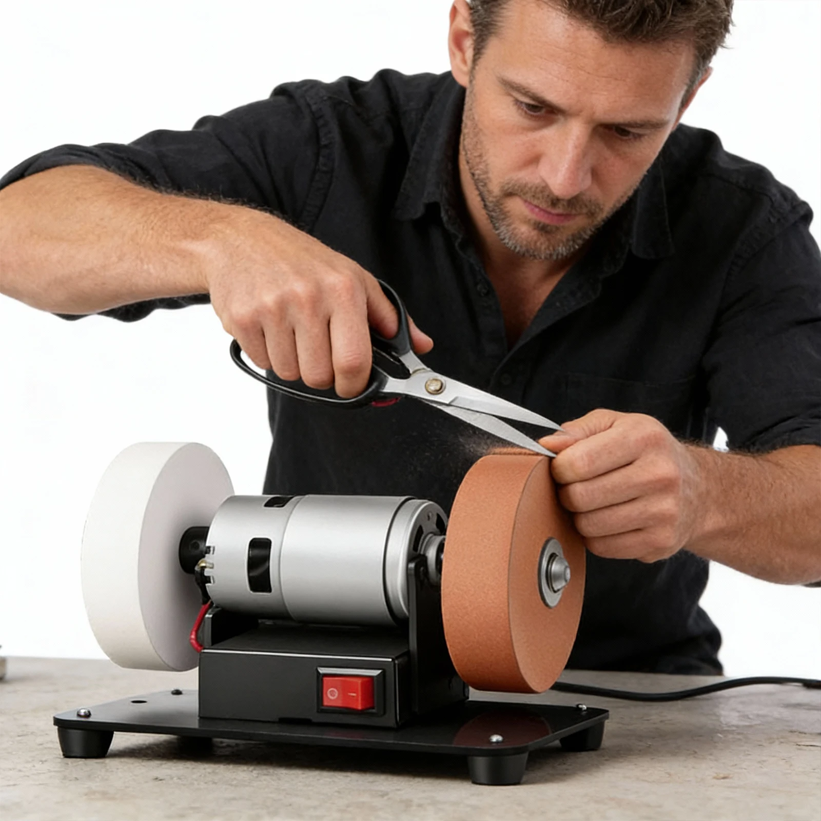 Mini Bench Grinder with 2 Wheels Electric  Sharpener Grinder 7 Adjustable Speed for Metal Wood Stone Jewelry  Making