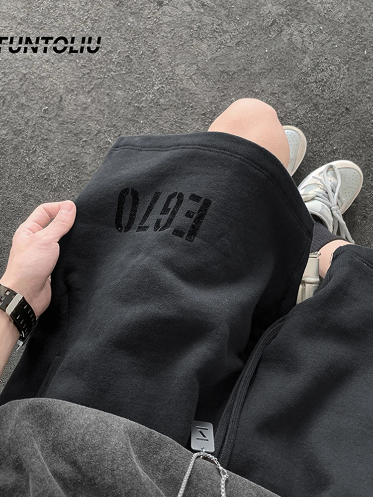 

American Sle Baskeall Sport orts Men's Summer Oversize High Street Casual Loose Five-Quarter Jaet Trendy Brand