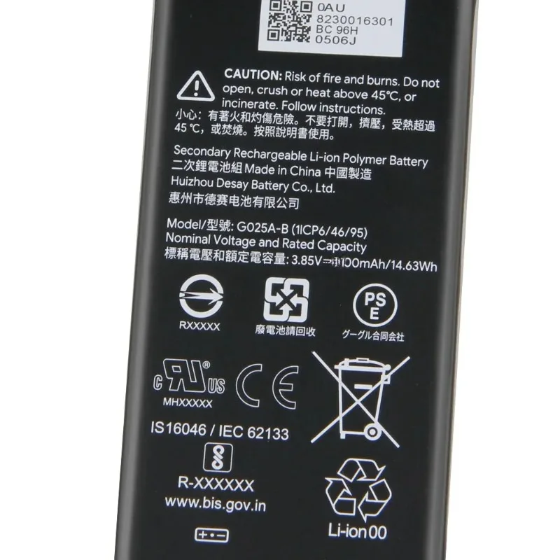 3110mAh Replacement Battery for Google Pixel4 XL G025A-B Mobile Phone Batteries