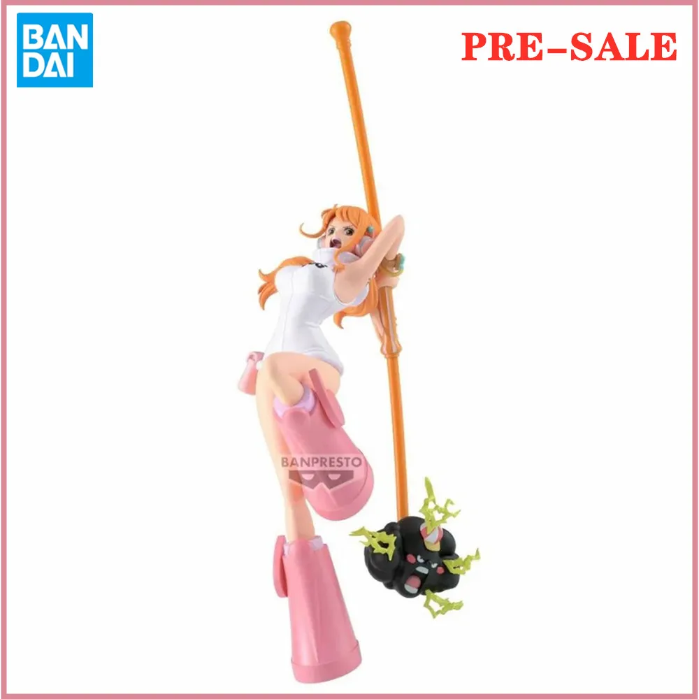 Bandai-Figura Anime One Piece, REGISTO DE BATALHA COLLECTION-NAMI, Estatueta Action, Modelo Colecionador, Brinquedos de Boneca, Original, 15cm