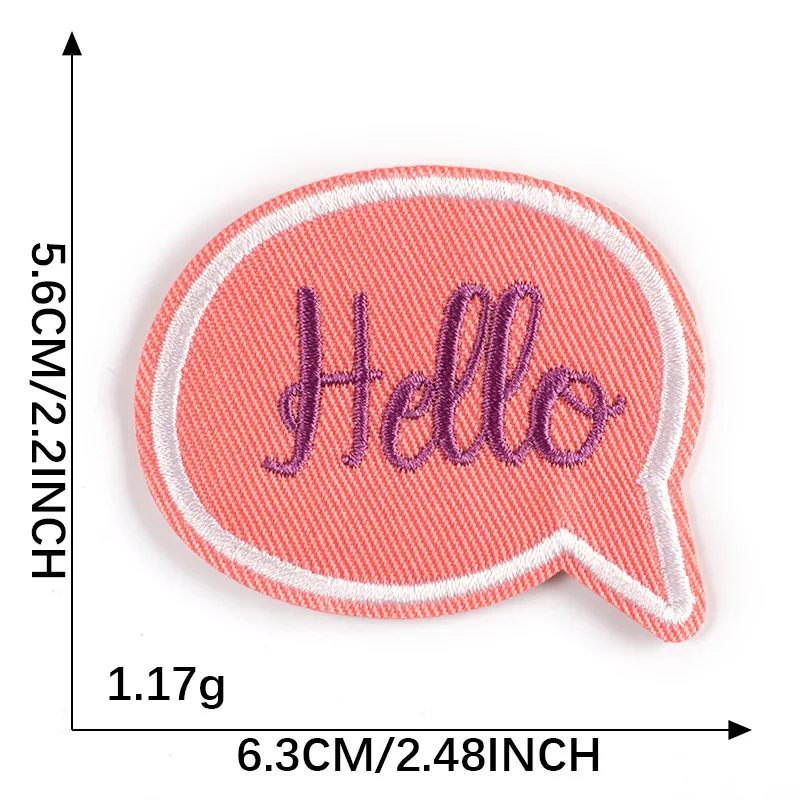 10szt Cartoon Embroidery Text Patches For Clothing Iron On English Words Logo Backpack Badge