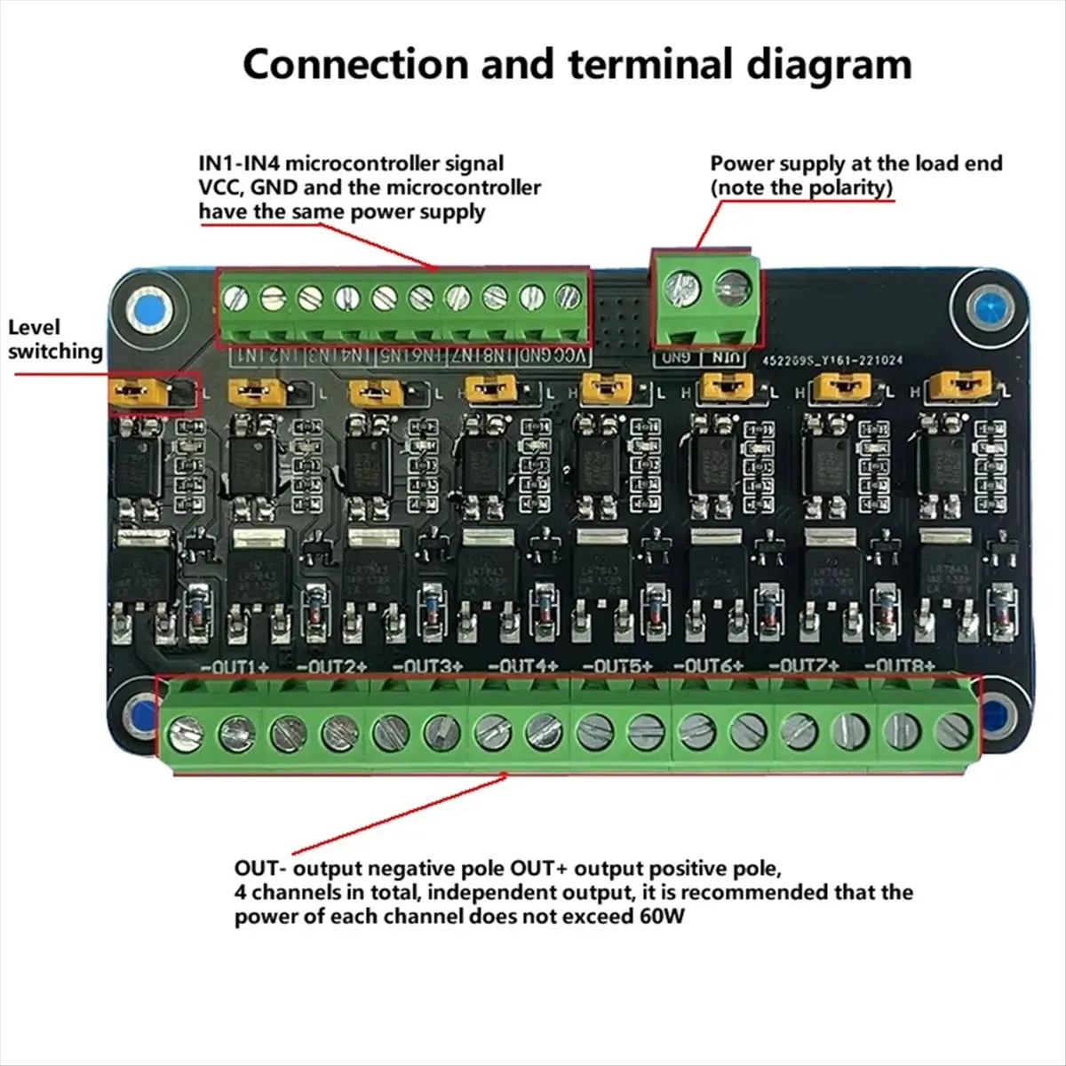 SWXF 8 Channel MOSFET Microcontroller PLC Amplification Field-Effect Drive Tube Optocoupler Isolation PWM Control Switch A