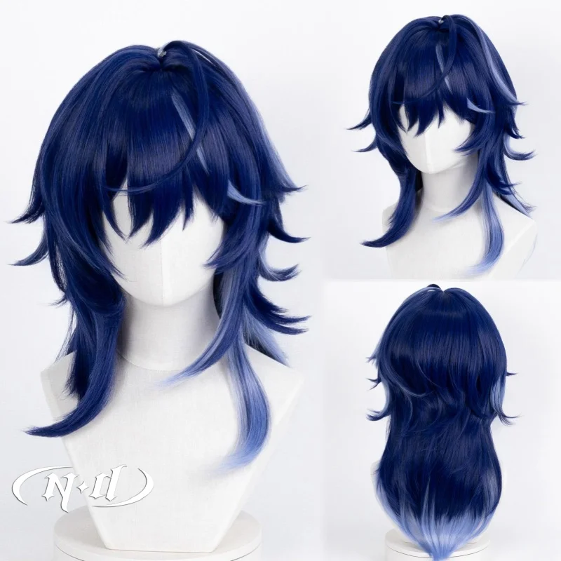 

ND Ororon Cosplay Wigs Genshin Impact Cosplay Blue Hair Wigs for Comic Con Coser Costume Game Party Heat Resistant Synthetic