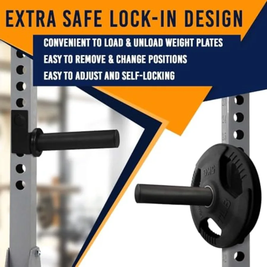 

Power Rack J-Hooks & Attachments – Heavy Duty Barbell Holders Compatible with 2x2 Power Racks for Home Gym