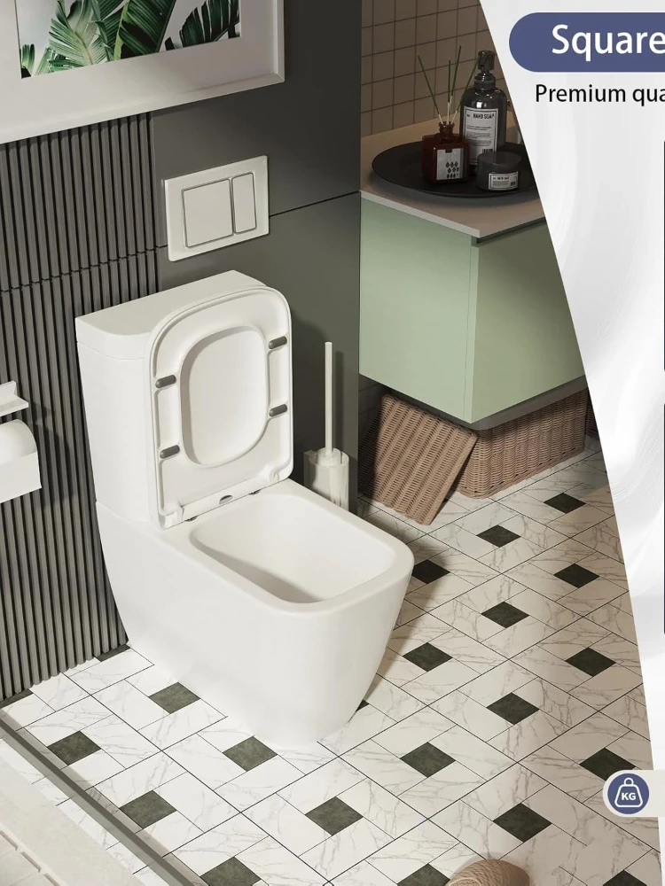 Toilettendeckel mit Absenkautomatik, D-förmiger WC-Sitz, Toilettensitz bis 250 kg, abnehmbar, leise & komfortabel, leicht zu reinigen