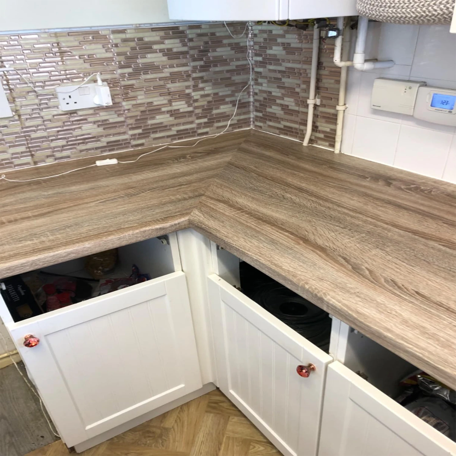 55 سنتيمتر واسعة الخشب الحبوب ديكور المنزل الأثاث مقاوم للماء الفينيل الجدار ملصق ذاتية اللصق بولي كلوريد الفينيل خلفية المطبخ خزانة الباب ملصق #2