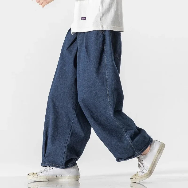 2024 Street Casual Baggy Jeans Hip Hop Wide Leg Trousers Classic All-match Black Denim Casual Male Trousers M-5XL