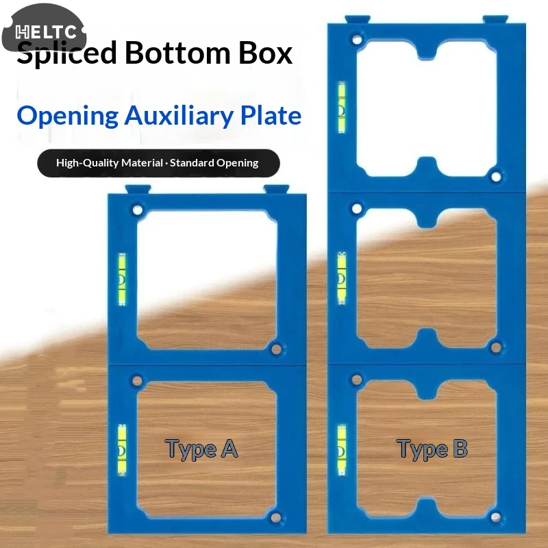 1/2Pcs Blue New Splicable Socket Box Hole Drilling Jig With Built In Level And Router Bit For Home Renovation Woodworking