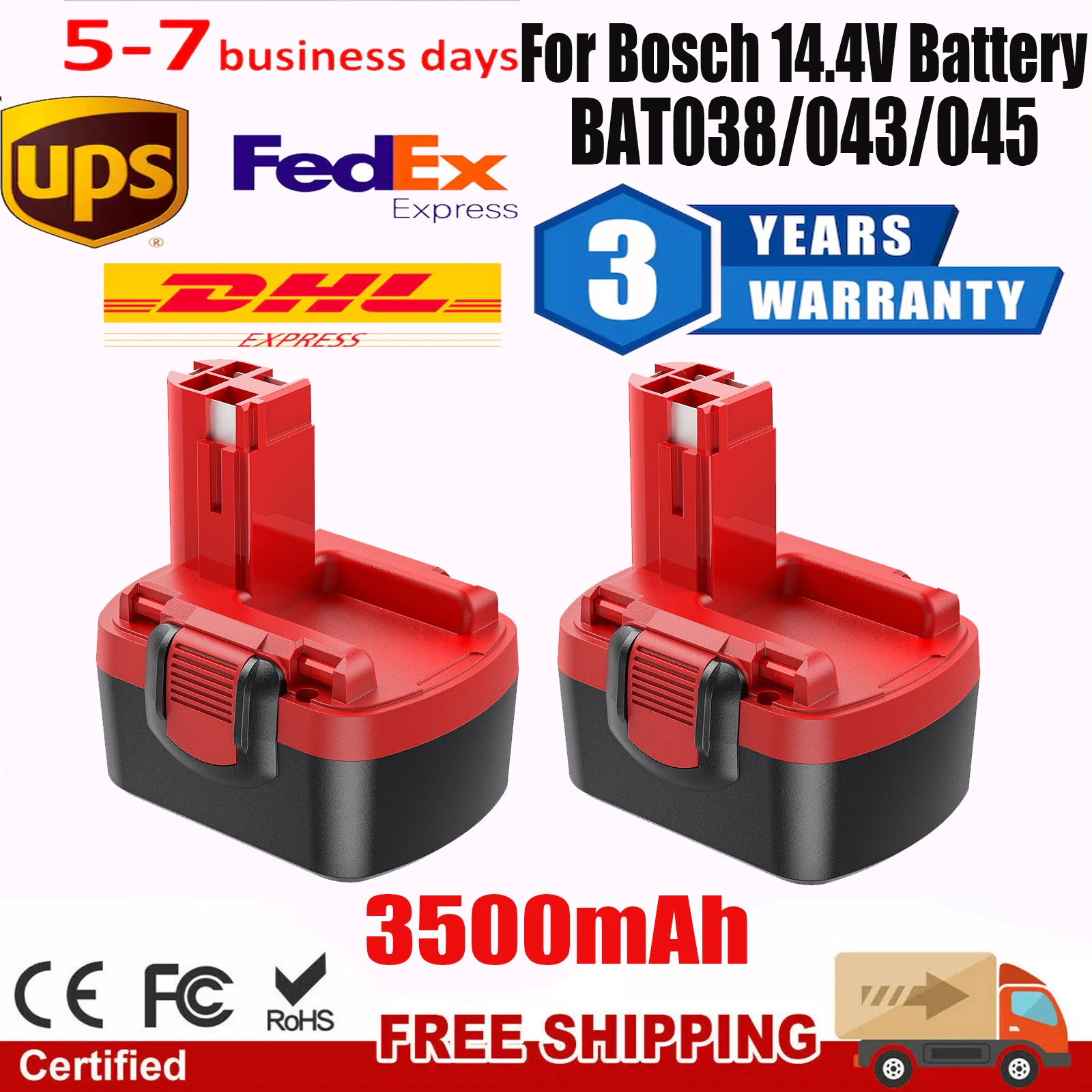 14.4V 3500mAh For Bosch Ni-MH Battery For Bosch D70745 BAT038 BAT043 Rechargeable Tool Battery D70745 PSR 12 GSR 12 VE-2 GSB12