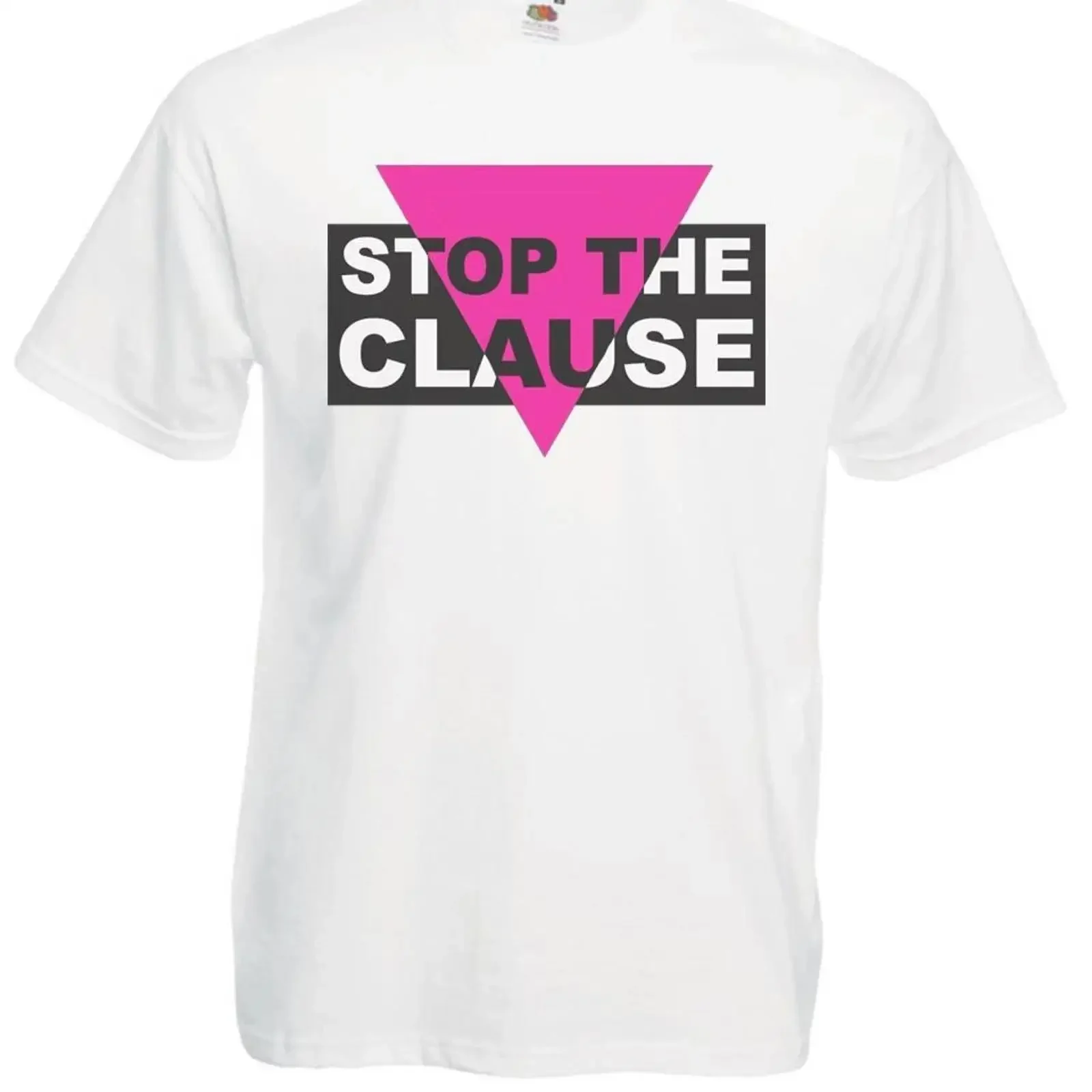 Herren T Shirt Stop the Clause 80er Gay Pride Rechte Protest weiß LGBTQ vintage Washed homme Stretched Casual Breathable