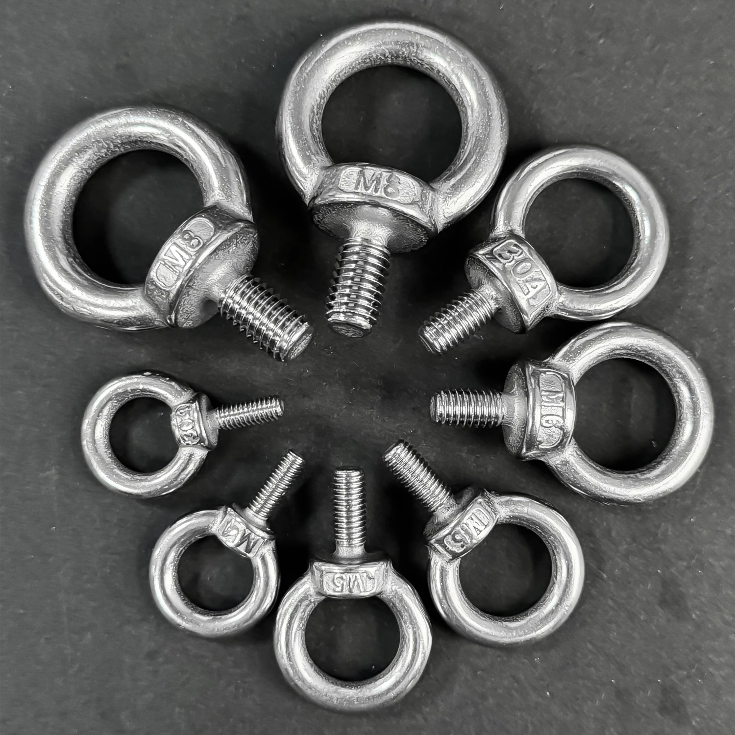 Stainless Steel Lifting Eye Bolts M4 M5 M6 M8 Heavy Duty Round Ring Bolt Hole Screw for Hanging Fixing Wire Rope Lifting Eyebolt