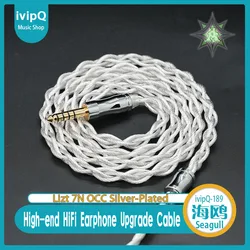 ivipQ-189 Seagull Lizt HiFi Earphone IEM Cable 7N OCC Silver Plated Coaxial Wire 3.5mm/4.4mm MMCX/0.78mm/2PIN for SUPERIOR Rinko
