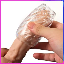 9cm Transparent Male Masturbator Artificial Pussy Vaginal for Men 18+ Glans Sucking Penis Pump Spikes Exerciser Erotic Sex Toys