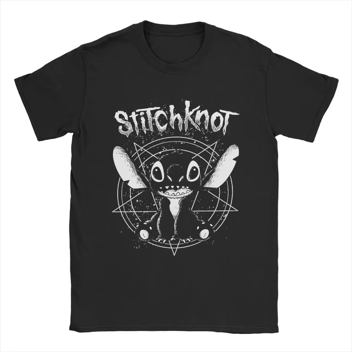 STITCHKNOT Lilo & Stitch Anime T Shirts Men Pure Cotton Funny T-Shirts O Neck Tees Short Sleeve Tops 4XL