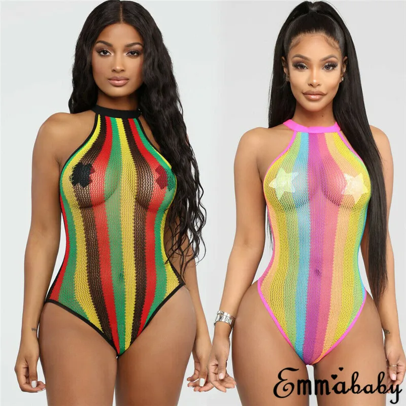 

2019 Summer New Women One Piece Swimsuit Sexy Female See Through Bikini Swimwear Bathing Suit Maillot De Bain Brazilian Biquini