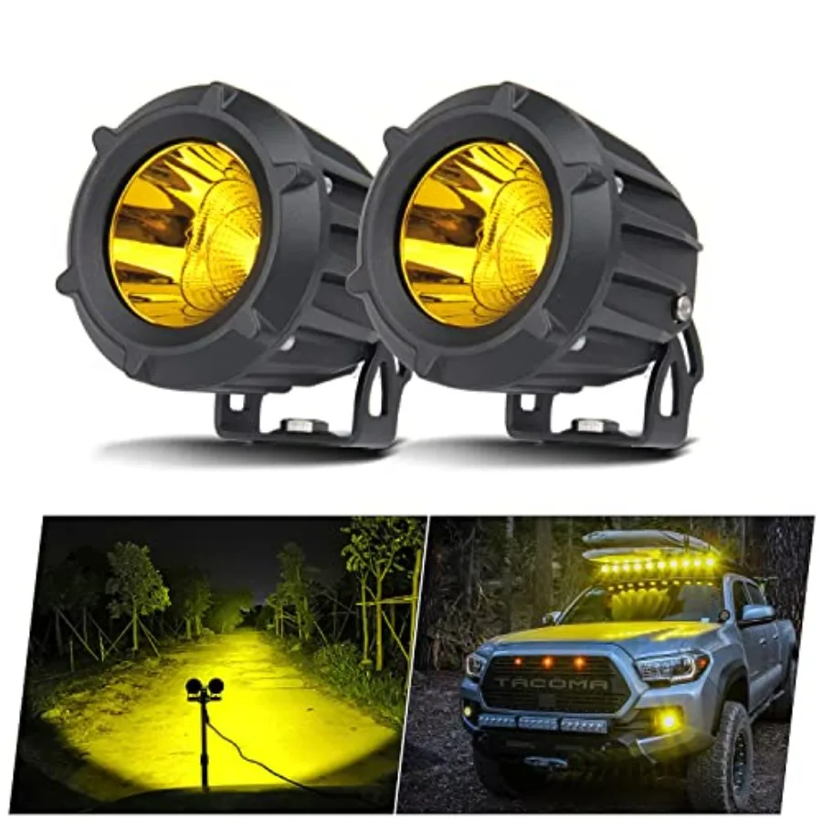 

Fog Lights 2PCS Amber 25W LED Headlight for Motorcycle LED Work Lights Off Road LED Driving Lights Compatible with ATV UTV Jeep