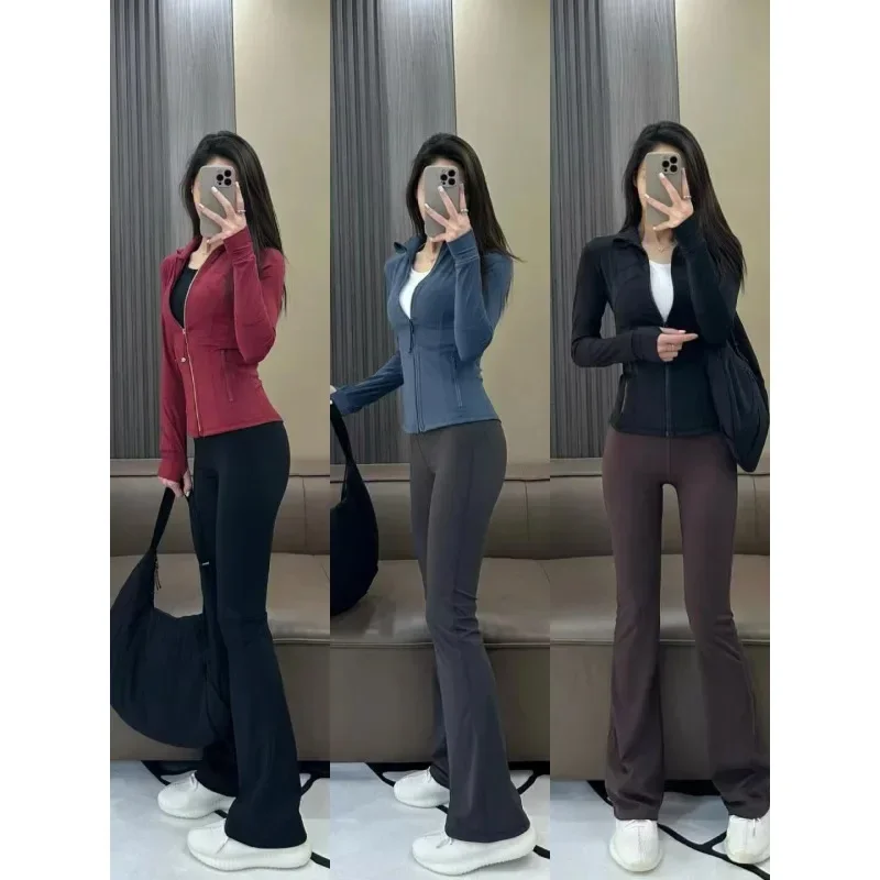 

Athleisure Set Stand Collar Yoga Jacket Long Sleeve Top Women Comfy Running Errands