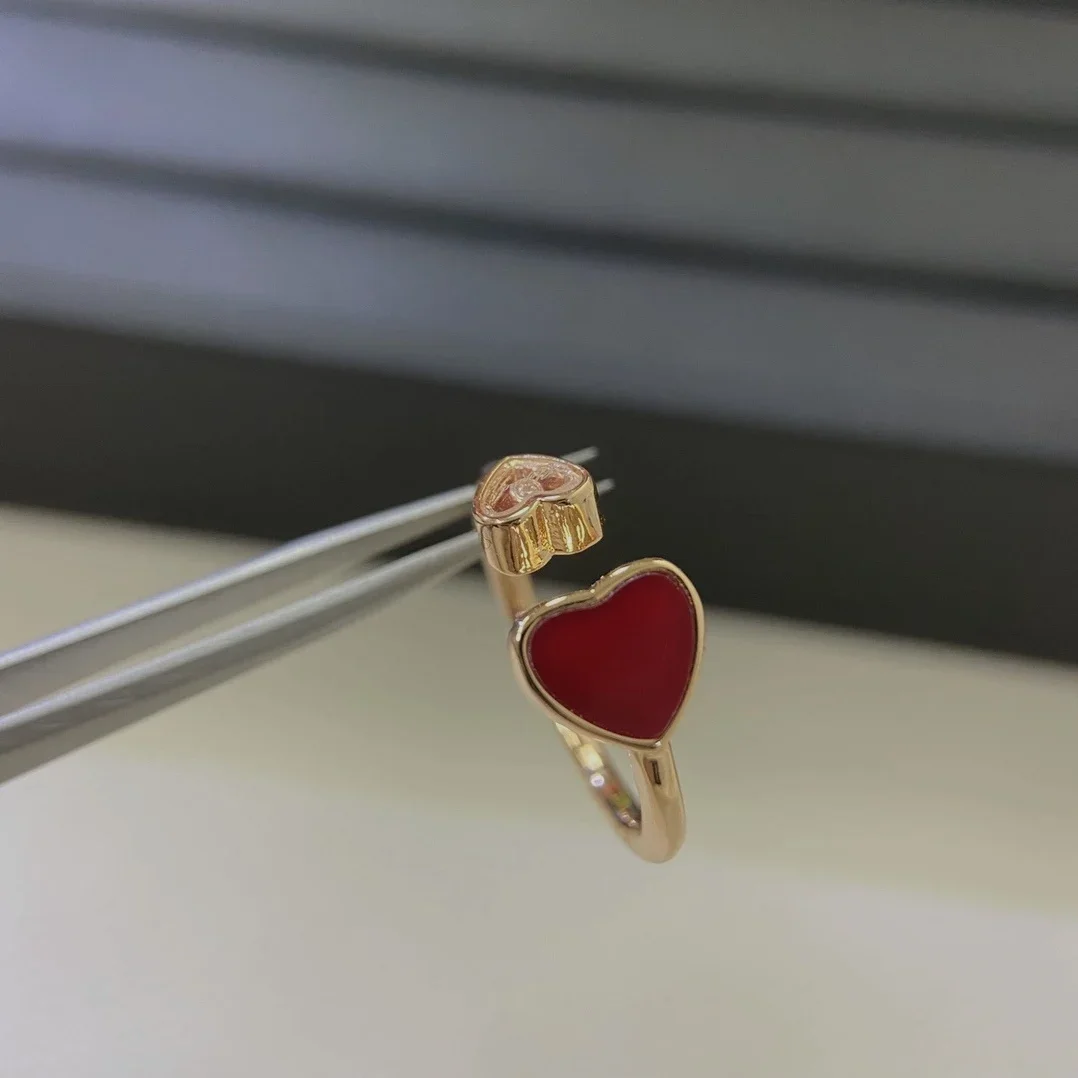 

2025 European and American exquisite high-quality heart-shaped rings, simple and fashionable Internet celebrity rings, S925