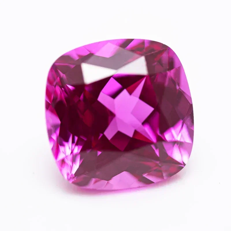 

Hot Pink Lab Grown Sapphire Square Cushion VVS1 Selectable AGL Certificate for Charms Beads Diy Jewelry Making Earrings Material