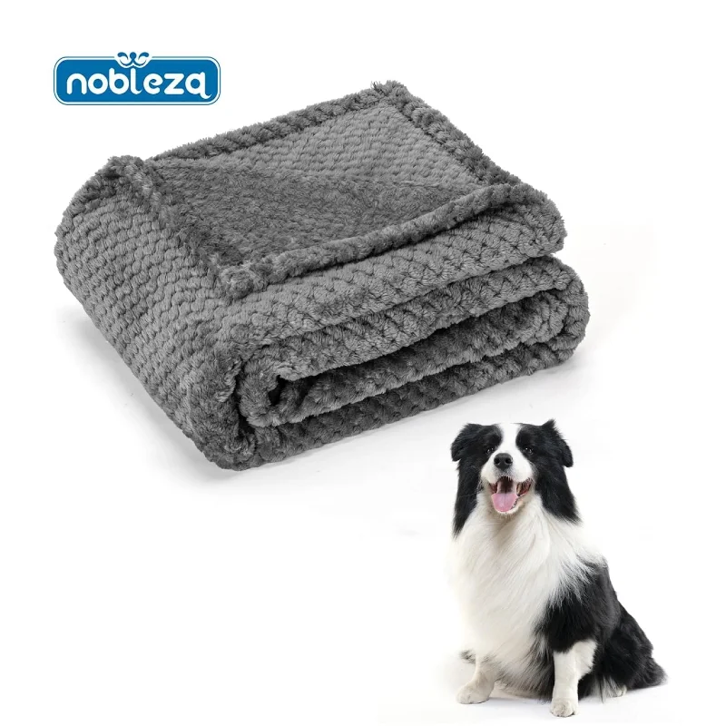 Nobleza Manta Suave de Felpa para Perros Gatos y Otras Mascotas Lavable Color Gris 120*100cm