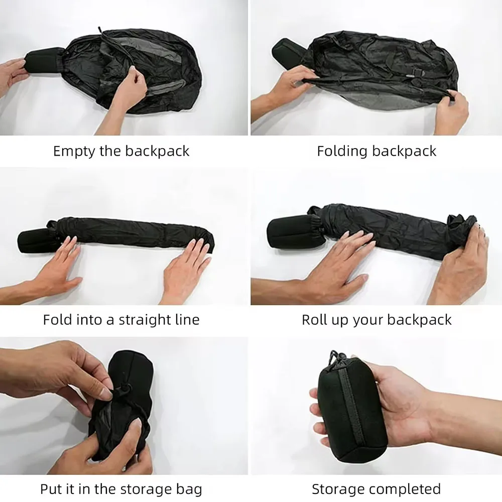 Motorcycle riding helmet backpack, outdoor cycling and mountaineering helmet storage bag, hiking backpack folding storage design image 5