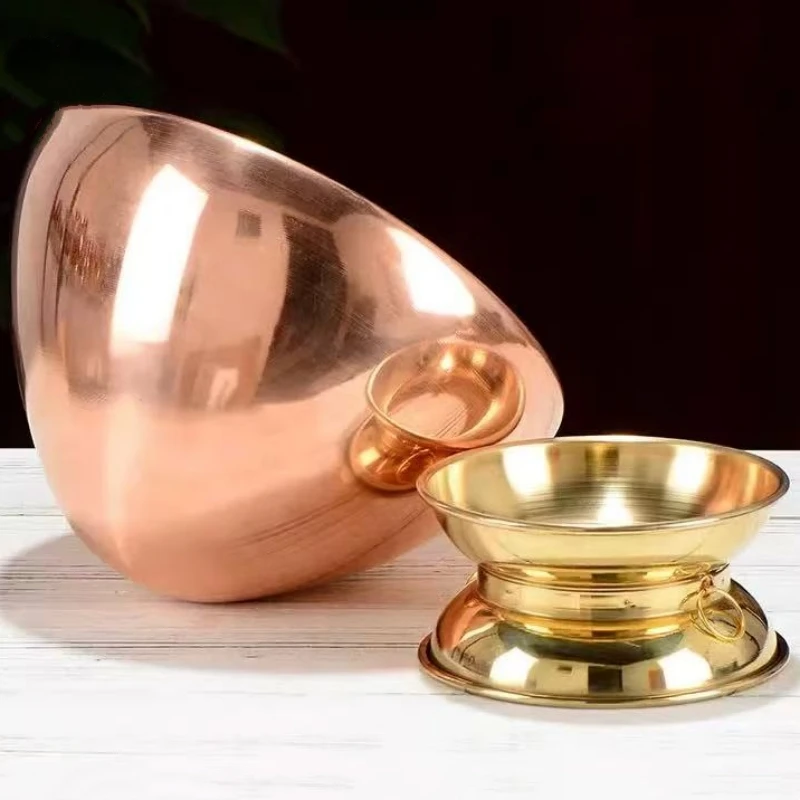 Sakyamuni Buddha Tall Feet Bowl,Tathagata Holds a Bowls,Tantric Worship Tibetan Copper Altars Cup Buddhist Religious Item