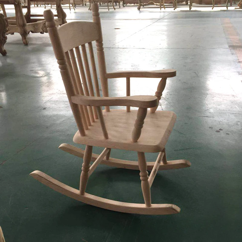 Children\'s rocking chair, baby chair, solid wood rocking chair, leisure chair, adult white stubble chair, solid wood sprayable