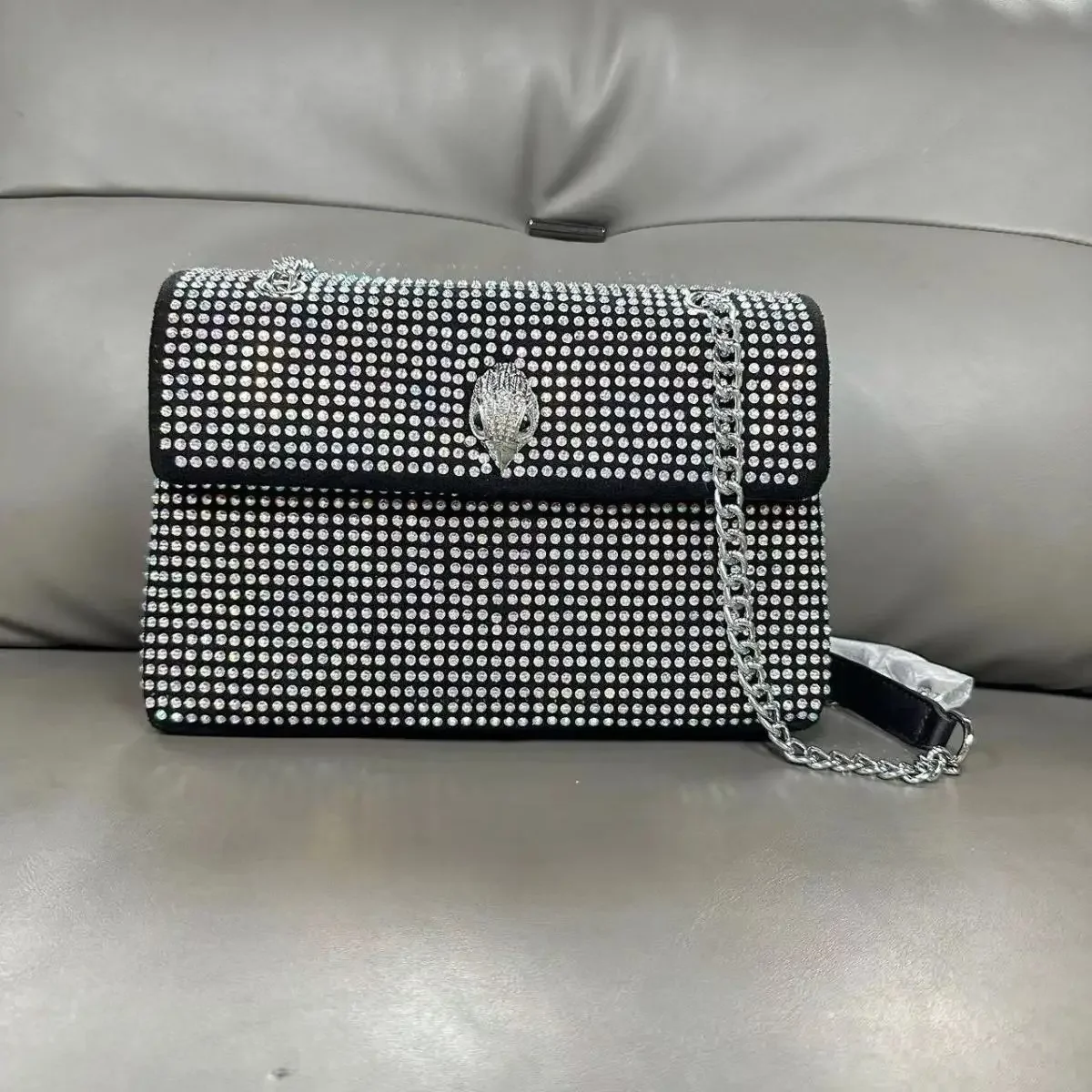 KURT GEIGER LONDON 2024 dinner bag single shoulder crossbody chain fashion all-match women's bag Flash diamond Hand Bags