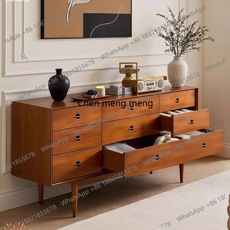 

Medieval solid wood retro home entrance entrance storage drawer cabinet storage bedside cabinet