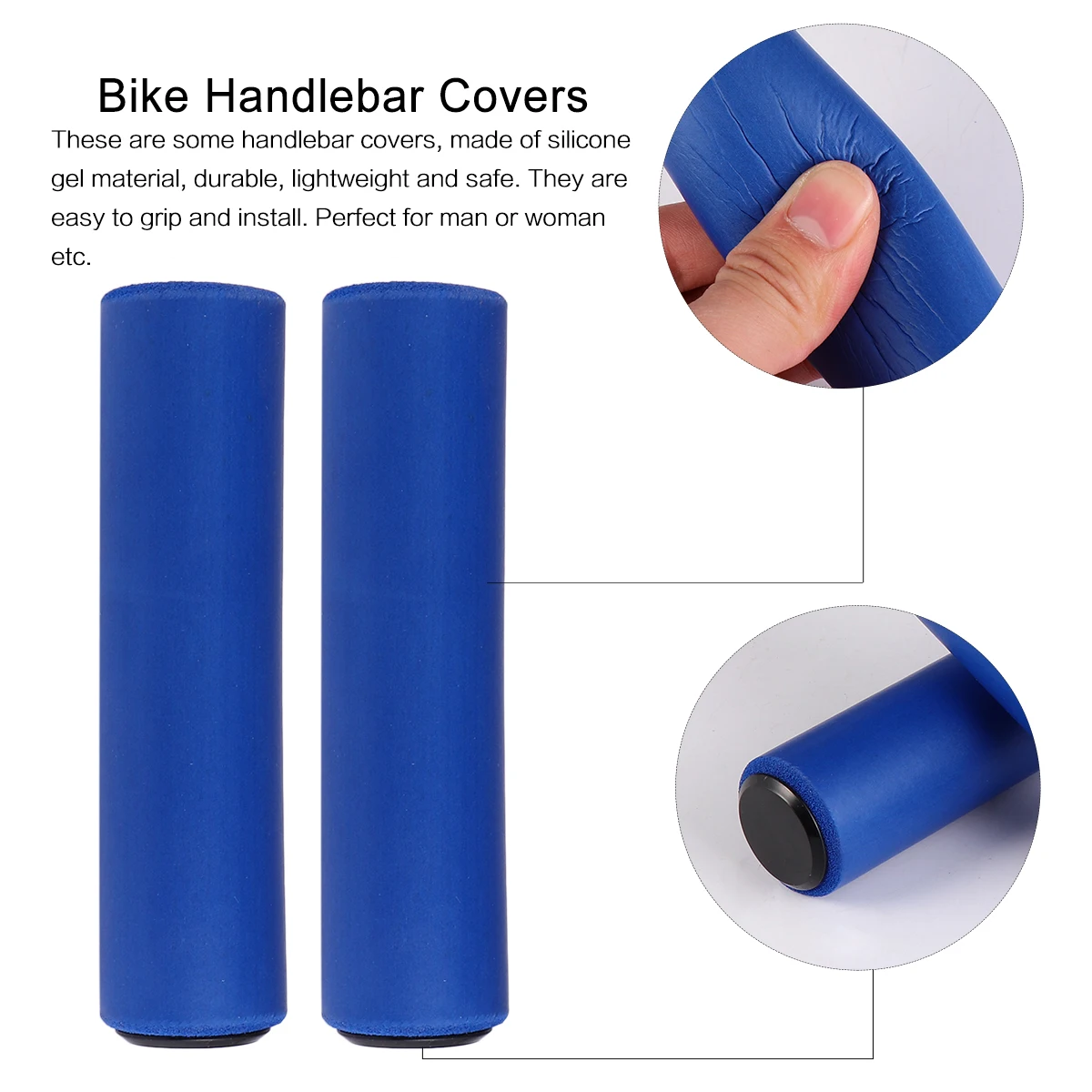 

2 Pairs H Bike Supplies Covers Anti slip Durable Silicone Bike Grips Lightweight Toughness Practical Gift