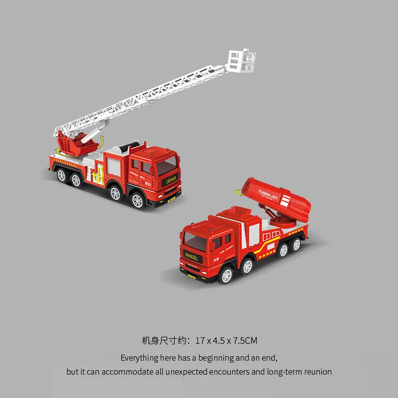 รถของเล่นดับเพลิงแบบแรงเฉื่อย รถดับเพลิงพ่นน้ำสำหรับเด็กผู้ชาย รถดับเพลิงแบบเทน้ำ รถดับเพลิงแบบบันได รถกู้ภัยนักดับเพลิง BS706-9