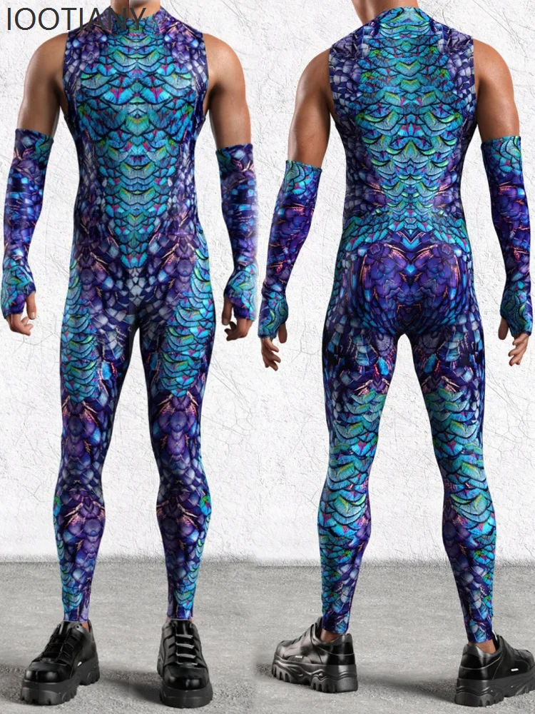 

Men's Stretch Steampunk Fashion Sexy Bodysuit Zentai suit Halloween Carnival Party Stage Role Playing Performance Costume 2025