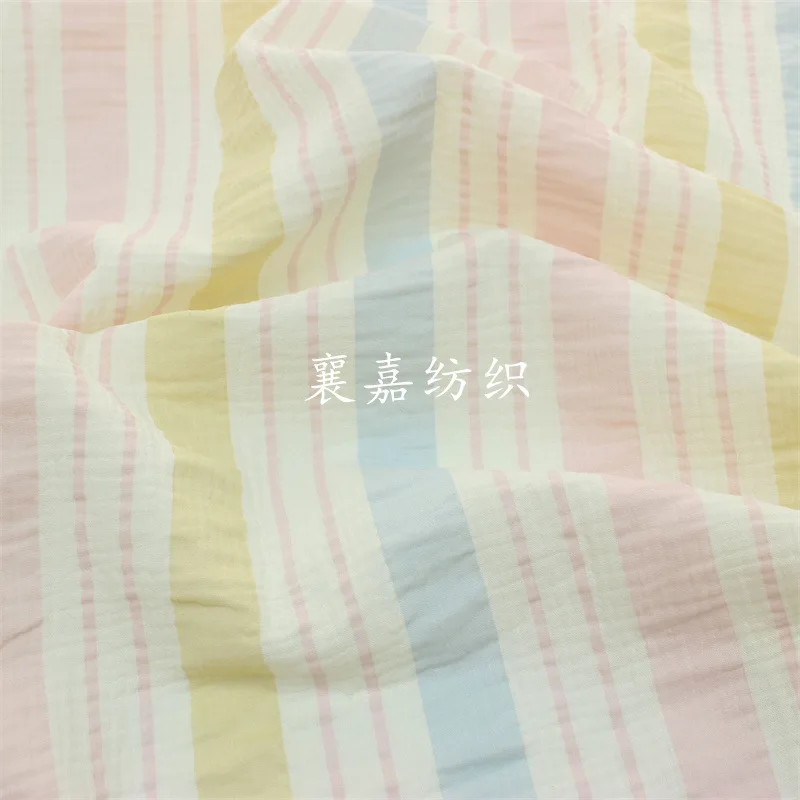 

Color Stripe Printing, Double Cotton Gauze, Loungewear, Baby Clothing Fabrics