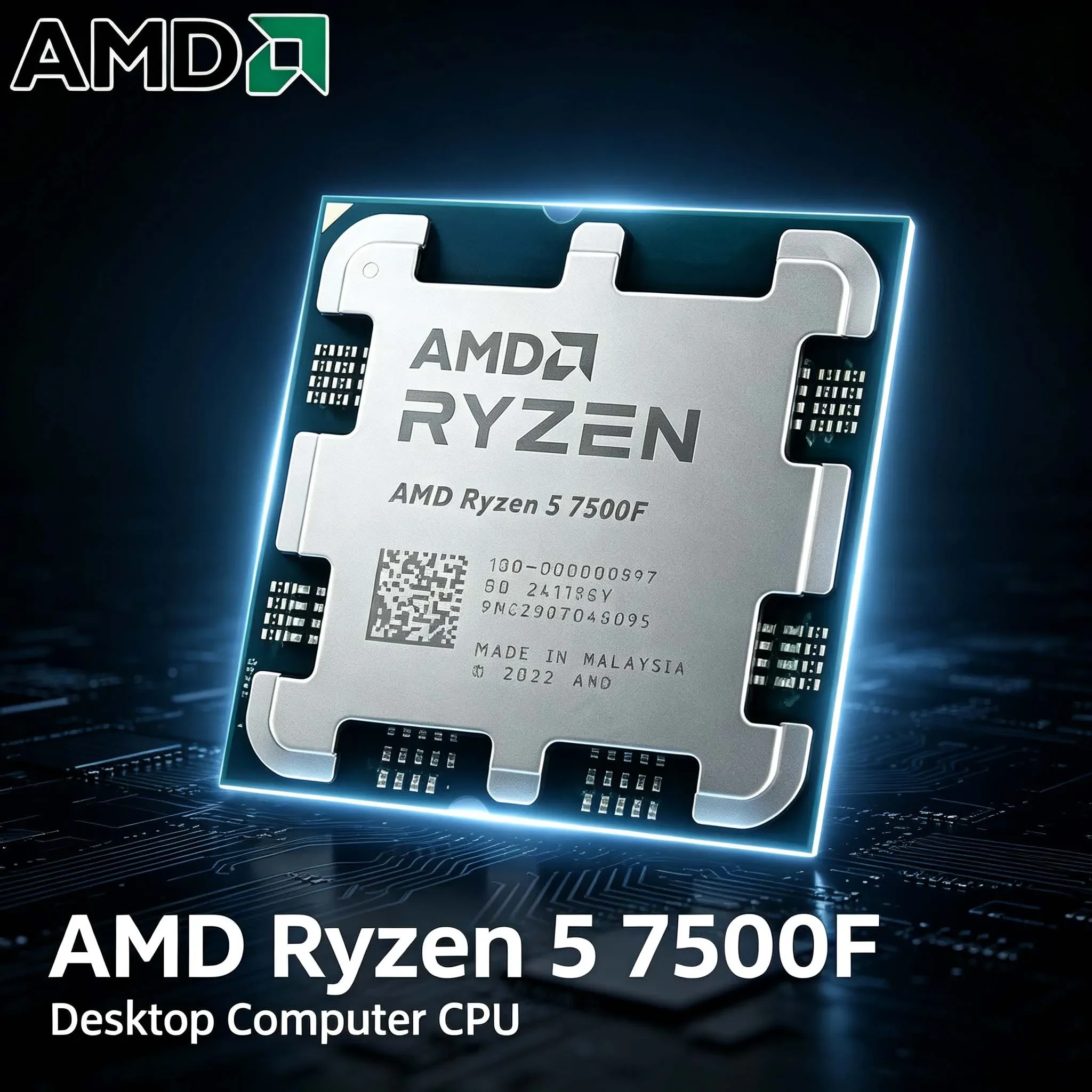 AMD New R5 7500F 3.7GHz 6-Core 12-Thread CPU 5NM L3=32M 100-000001015 Socket AM5 Tray – No Cooler Included
