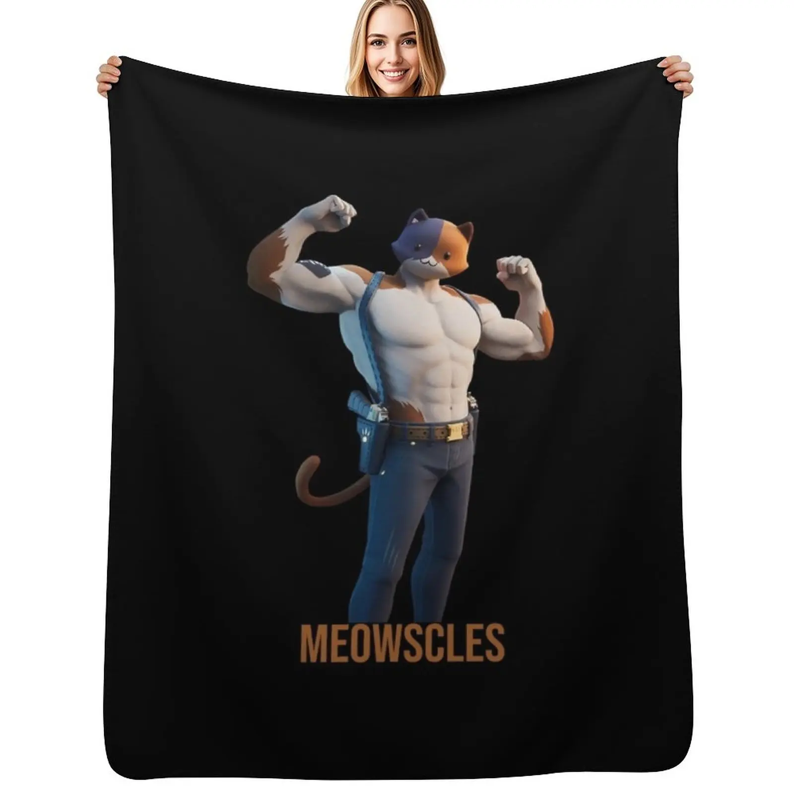 

Meowscles Throw Blanket Personalized Gift Weighted sofa bed Blankets