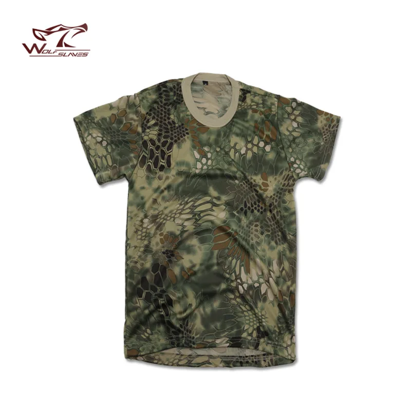 Tactical Combat Shirt for Men Multicam Black Tops Military Shirts Quick Dry Kryptek Typhon T-Shirt Tee Hunting Clothes