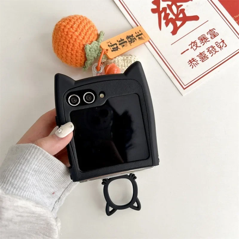 Cartoon Persimmon Water Dolphin Case dla Samsung Galaxy Z Flip 6 5 4 3 Ochronna tylna obudowa dla ZFlip4 ZFlip5 ZFlip6 Case Shell