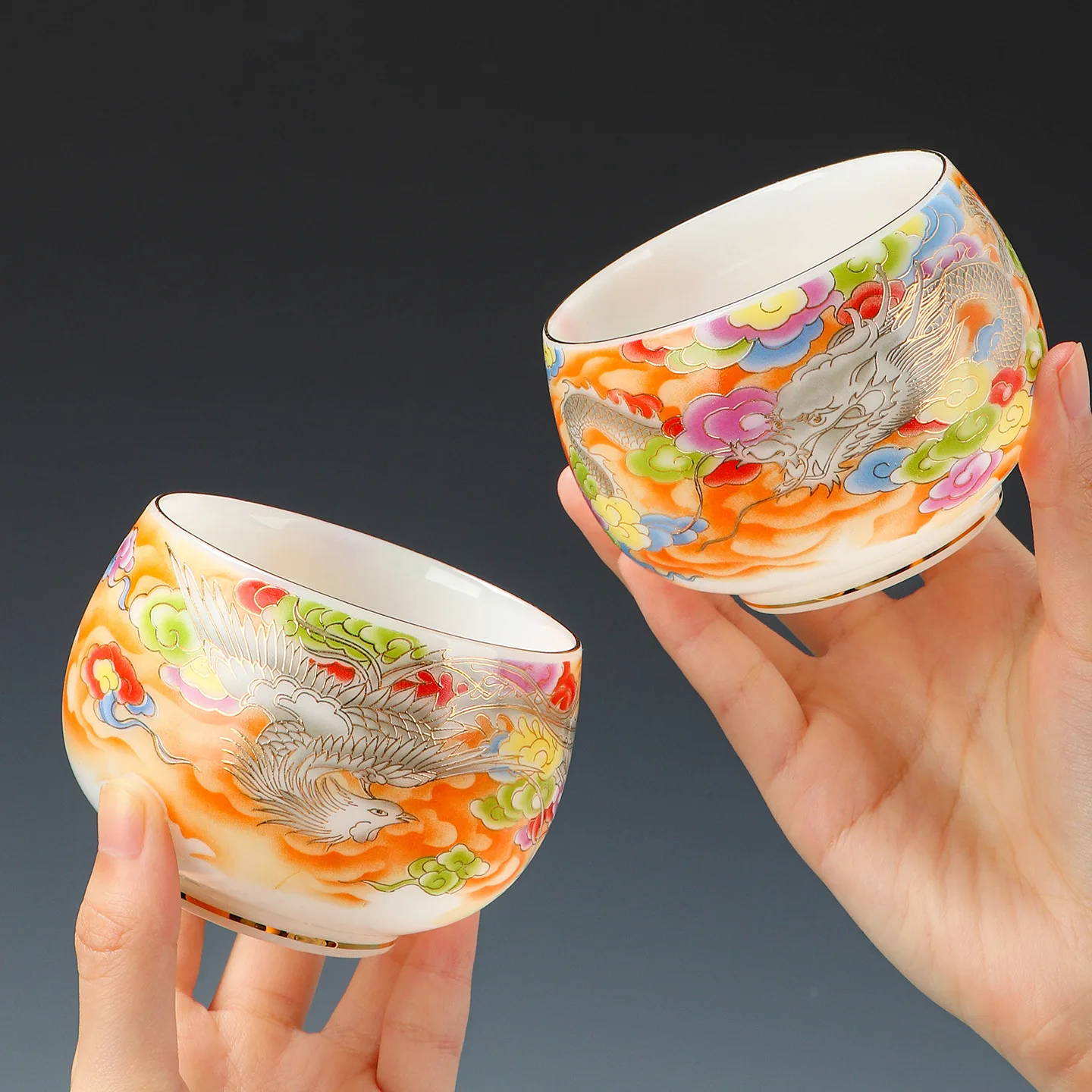 Tea Cup Kung Fu Tea Set Teacup Single Cup Product Customization Multicolor Luxury Tea Accessories Gift Set Colorful Teaware Cups