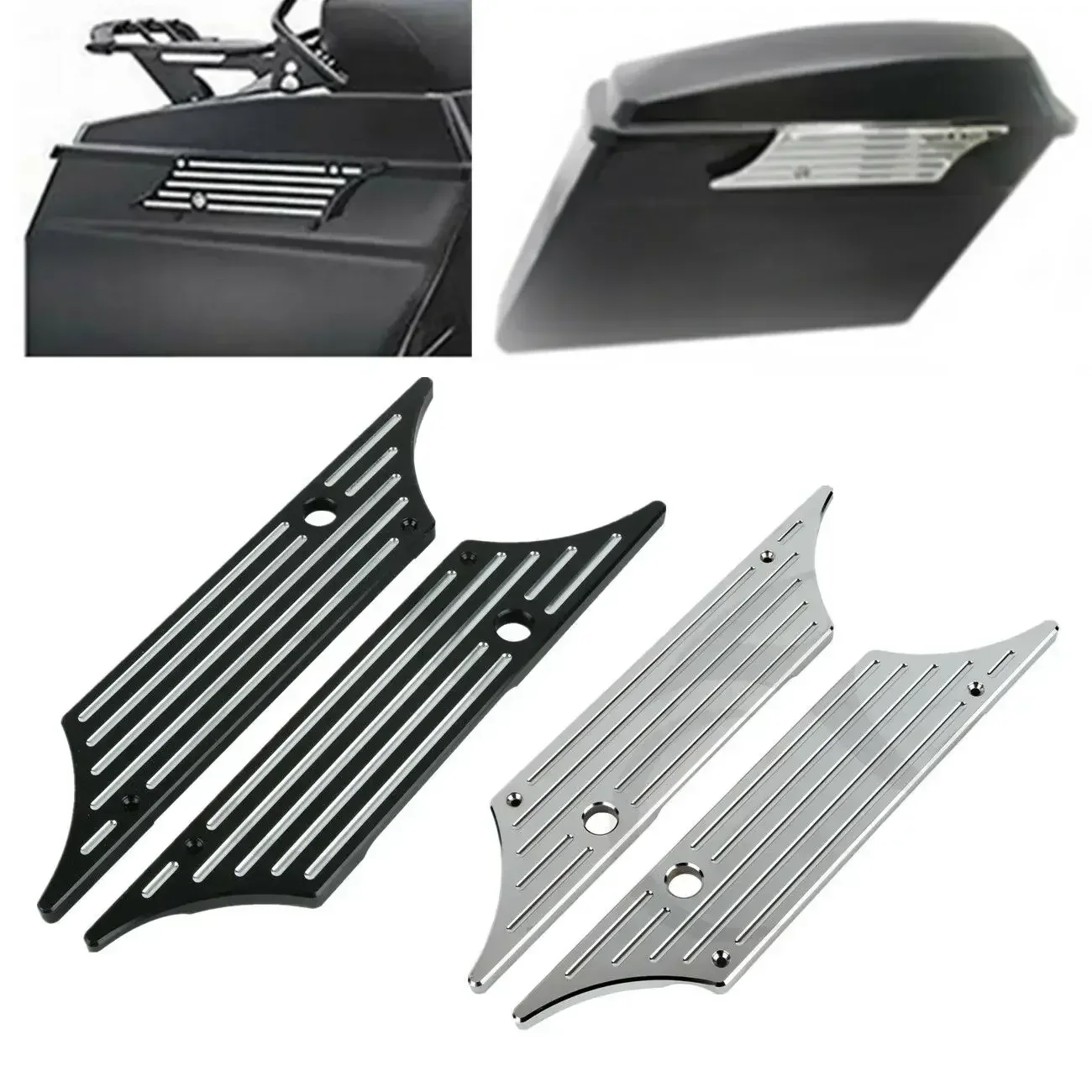 For Harley Touring Road King Street Electra Glide 1993-2013 CVO Ultra Classic Motorcycle Parts Acsessories Saddlebag Latch Cover