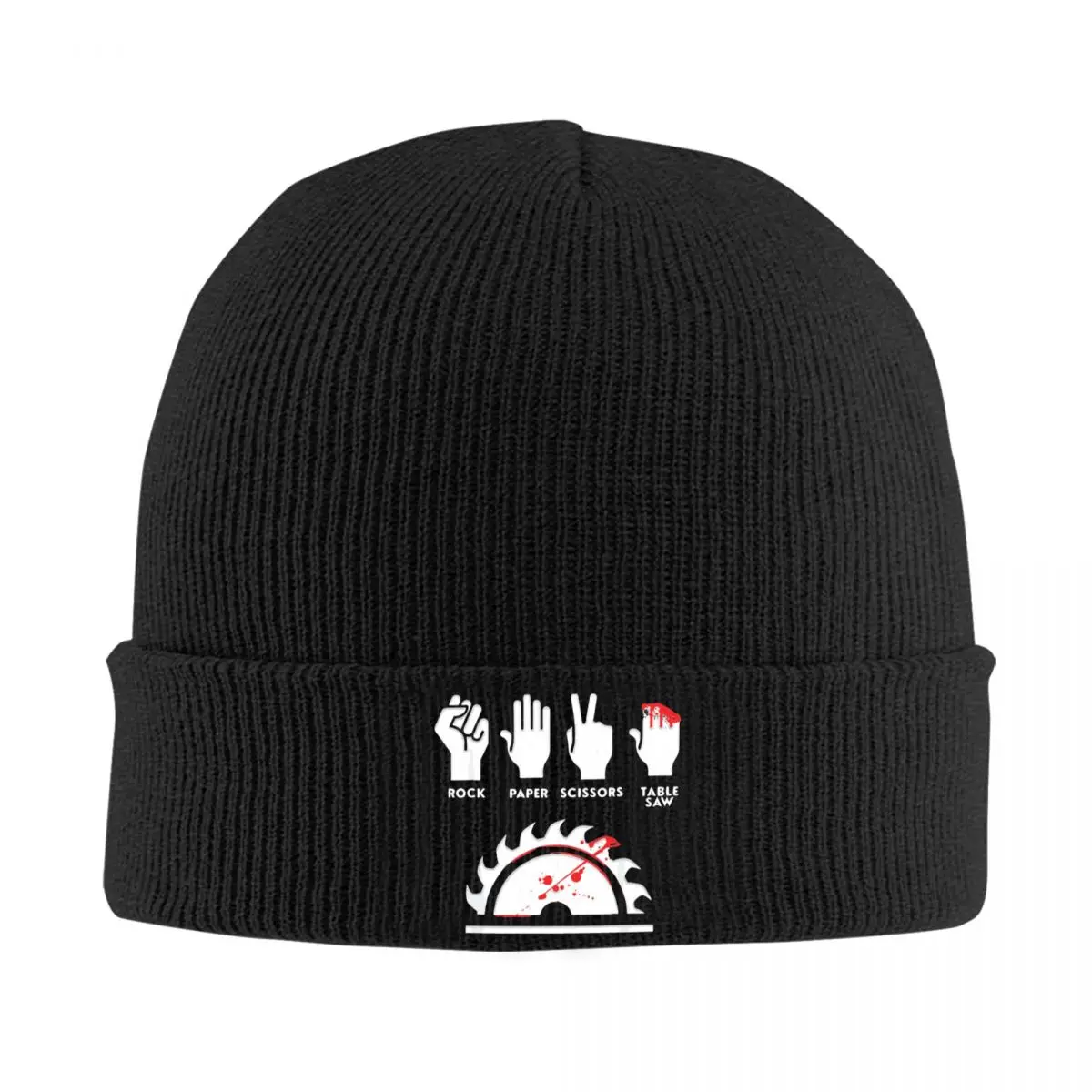 Rock Paper Scissors Table Saw Knit Hat Beanie Autumn Winter Hats Warm Hip-hop Funny Carpenter Horror Cap Men Women