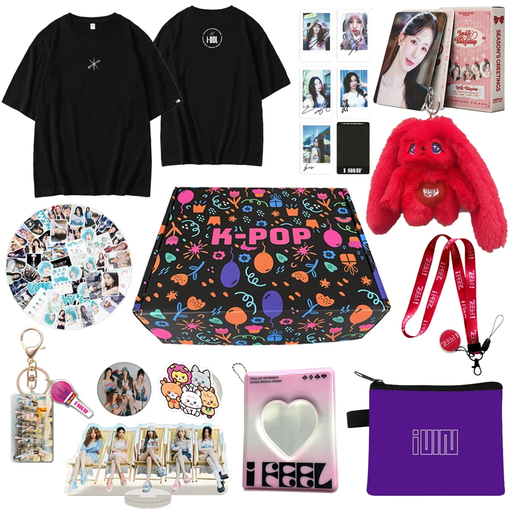 Kpop Gift Set Box for ANITEEZ (G)I-DLE IVE ZB1 Include T-shirt Plush Keychain Lomo Card Holder Album Standee Photocard Sticker