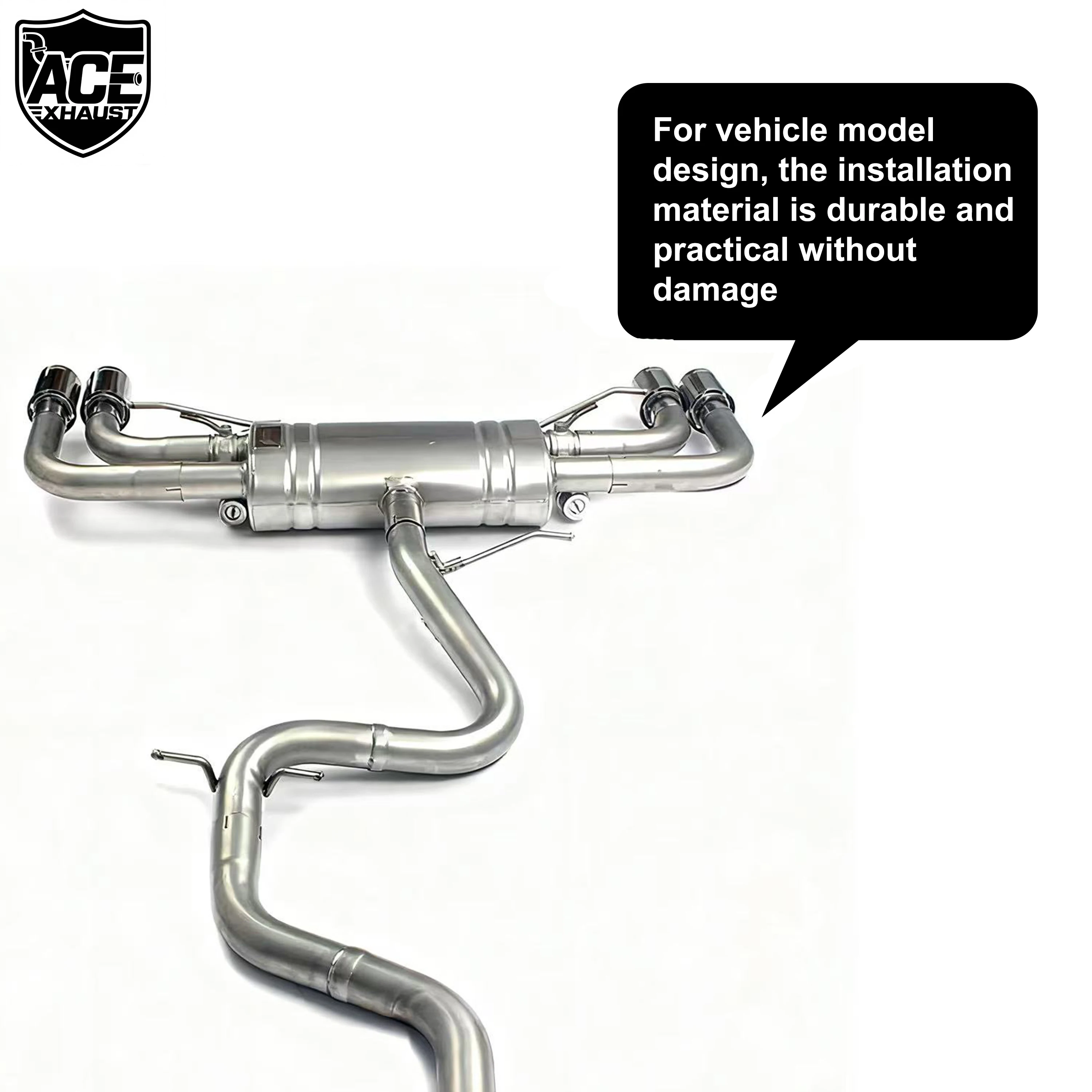ACE Perfect Fitment Auspuff für Audi TT/TTS 8S (MK3) 2015-2025 Sport-Schalldämpfer mit Ventil Catback Valvetronic Auspuffanlagen – Detail 5