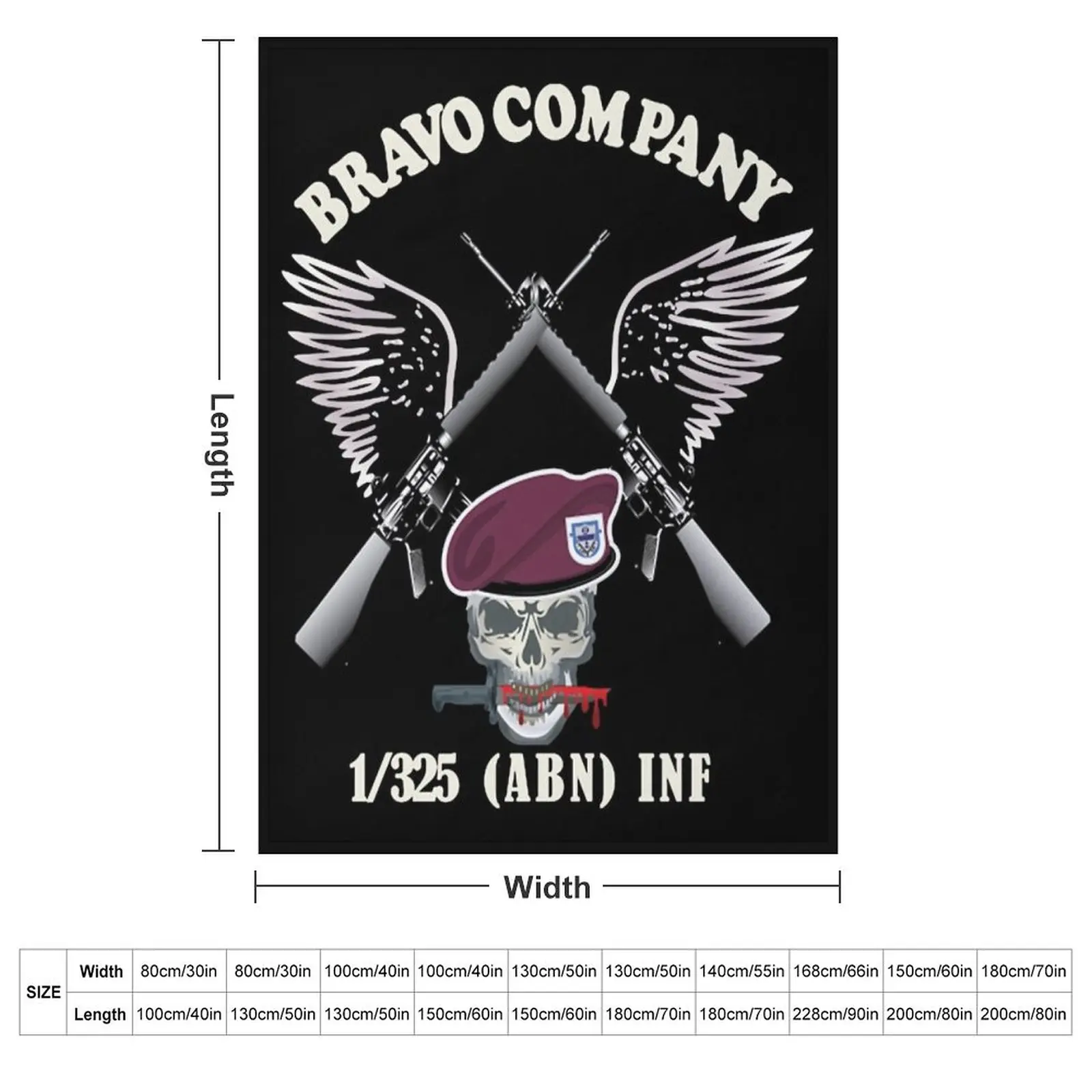 Bravo Company - 1st Bn, 325th Airborne Infantry Throw Blanket Decorative Beds Nap blankets and throws Baby Blankets
