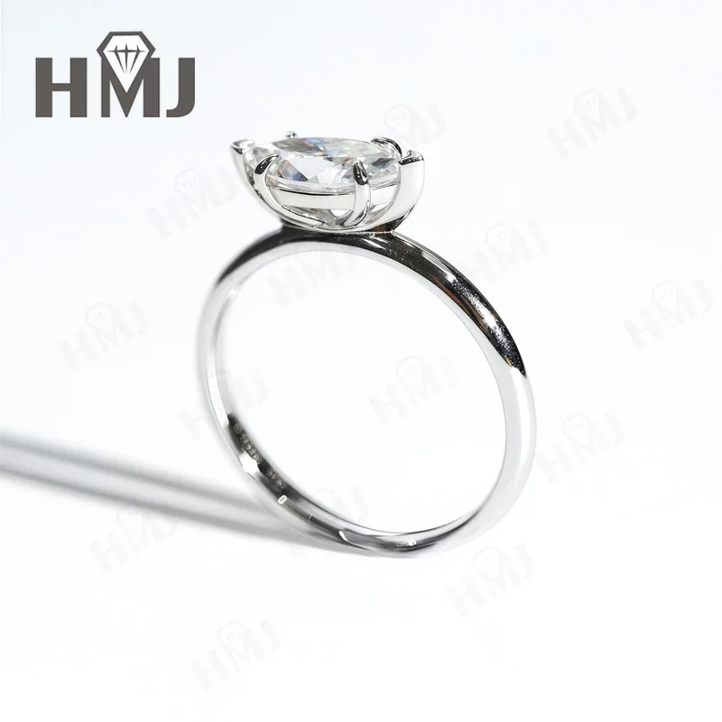 Moissanit-Diamantring 18K Gold D-Farbe VVS1 Reinheit 6 Krappen Marquise-Form 10K 14K S925 für Damen Hochwertiger Hochzeitsschmuck – Detail 15