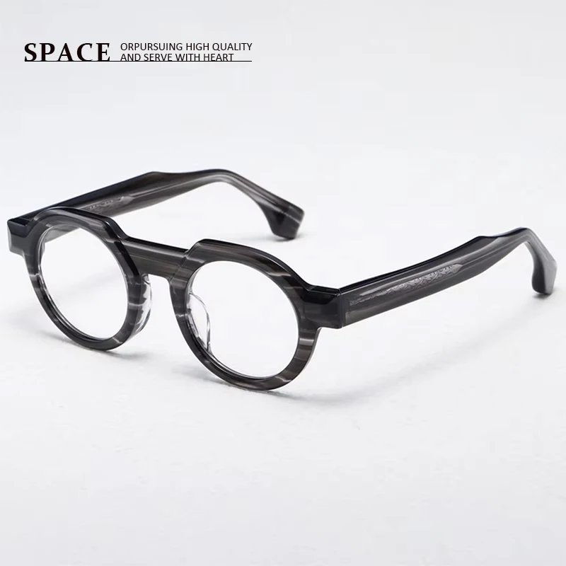 Fashion glasses frame men's retro designer acetate optics for myopic reading women's personalized glasses can be carved