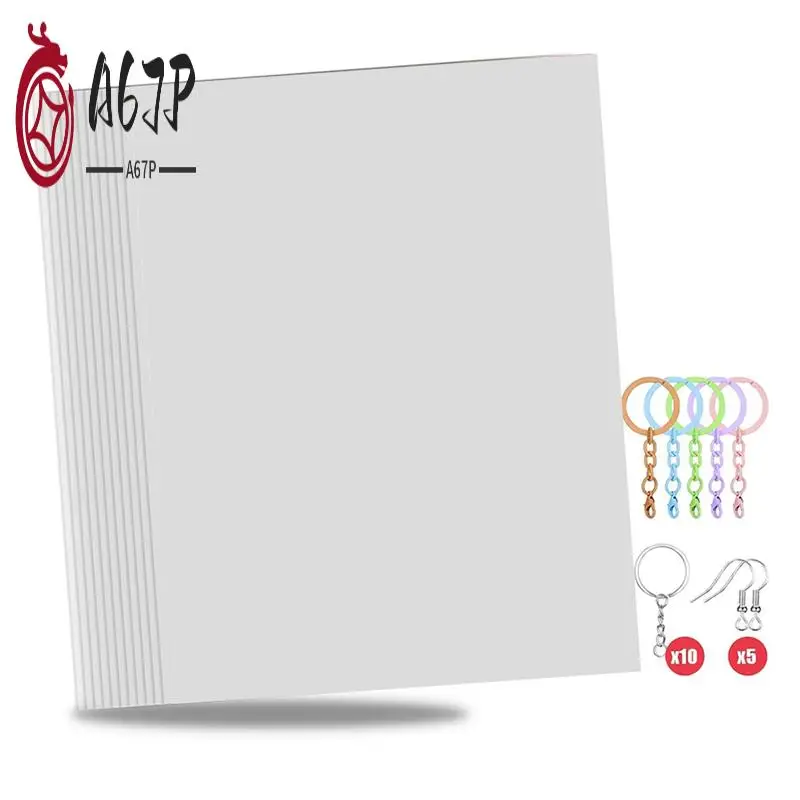 

A67P-Printable Heat Shrink Sheets, Printable Shrink Plastic Sheet Films Shrink Paper For DIY Crafts, Jewelry,Keychains