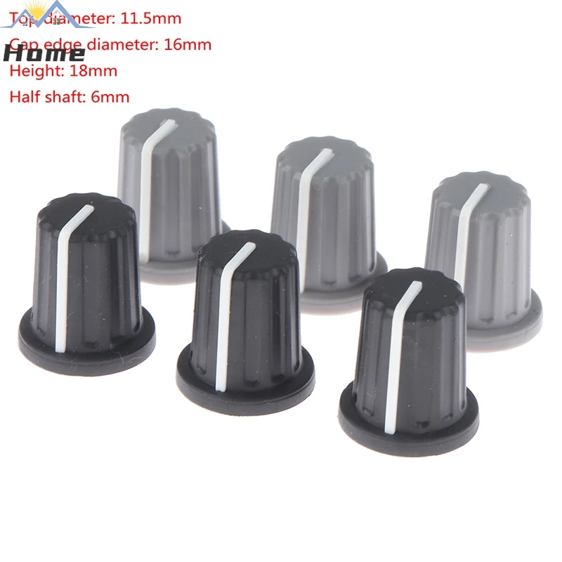 5Pcs Universal New Rubber Half-shaft Knob Potentiometer Encoder Knob 270 Degrees D-shaped Safety Socket Accessories