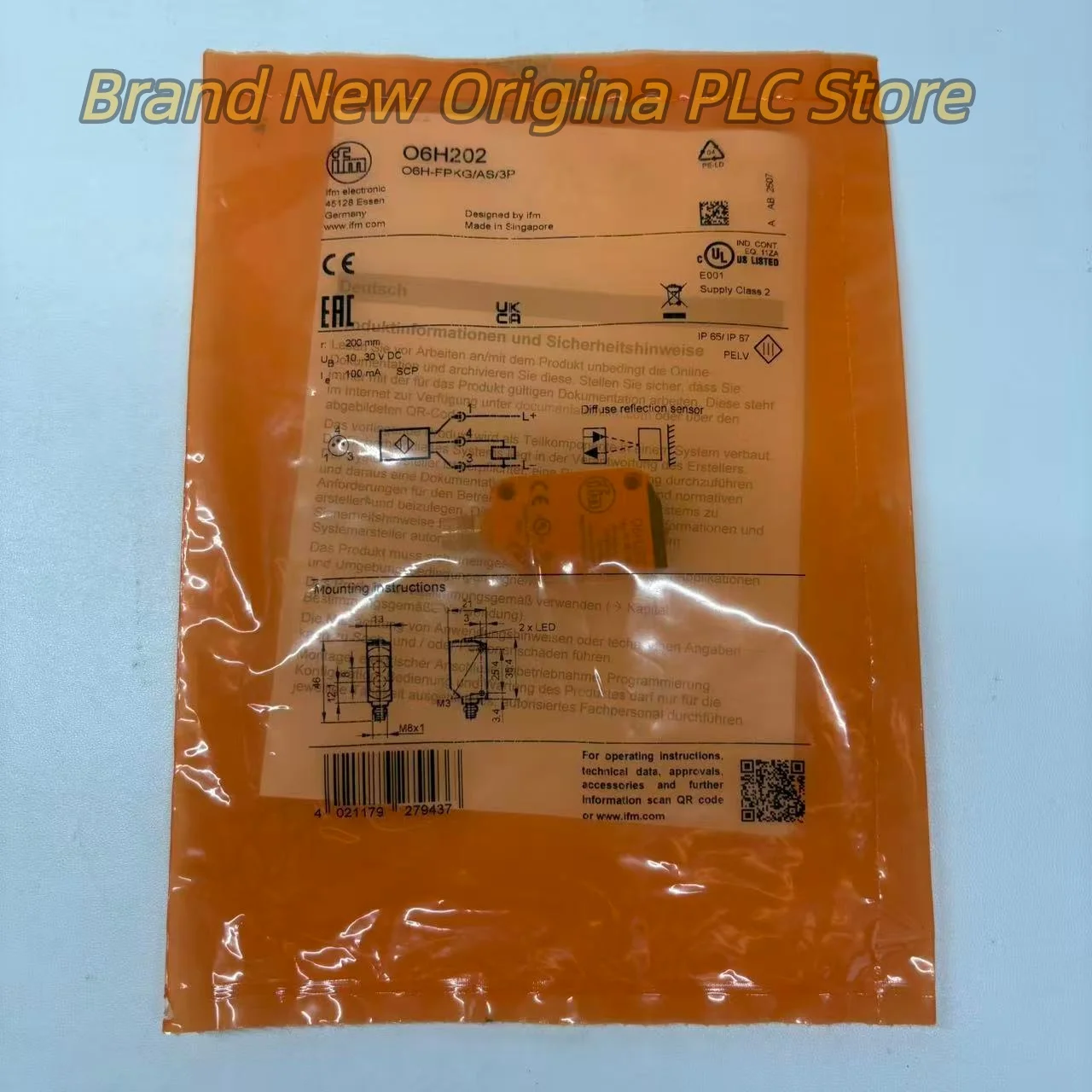 

Фотоэлектрический датчик O6H202 O6H-FPKG/AS/3P 100% НОВЫЙ