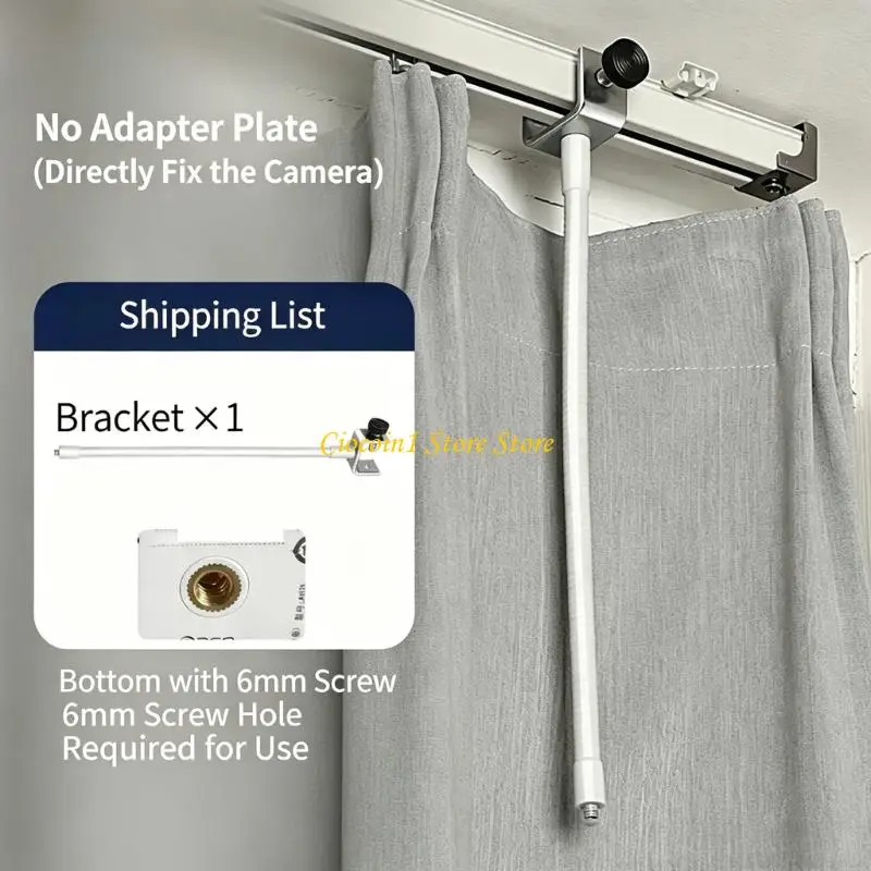 A3PC Upgrades Curtain Rod Clamp Camera Bracket 1/4 Inch Screw Invisible Security Mount