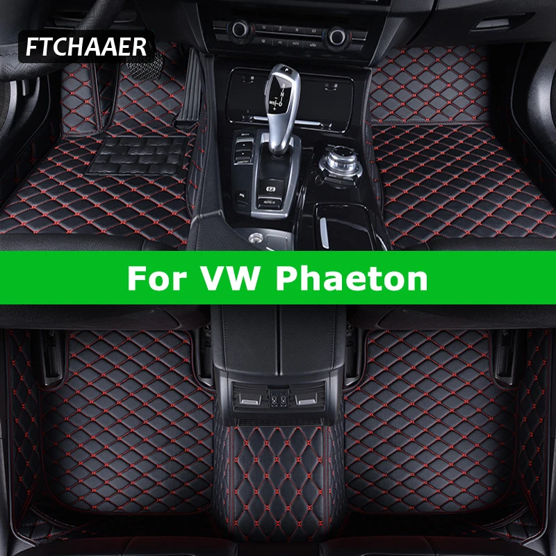 FTCHAAER Custom Car Floor Mats For VW Phaeton 2002-2016 Auto Carpets Foot Coche Accessorie